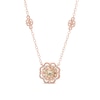 6.0mm Morganite and Diamond Accent Flower Necklace in 10K Rose Gold - 17"