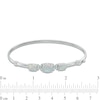 Thumbnail Image 1 of Oval Lab-Created Opal and White Sapphire Three Stone Bangle in Sterling Silver