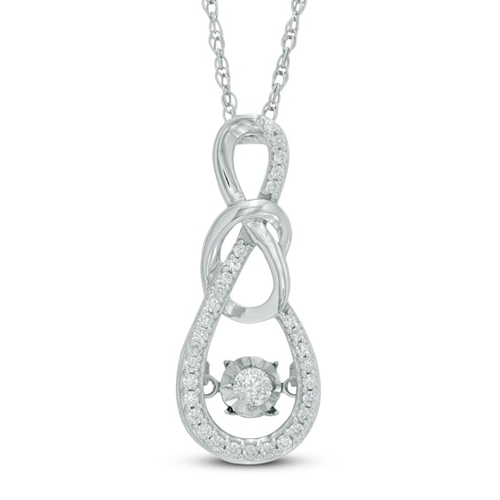 Unstoppable Love™ 0.18 CT. T.W. Diamond Infinity Knot Pendant in 10K White Gold