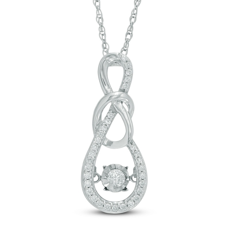 Unstoppable Love™ 0.18 CT. T.W. Diamond Infinity Knot Pendant in 10K White Gold|Peoples Jewellers