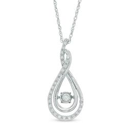 Unstoppable Love™ 0.15 CT. T.W. Diamond Layered Infinity Pendant in Sterling Silver