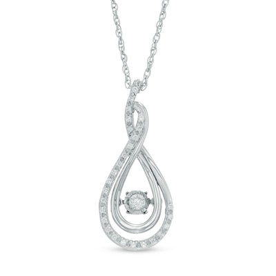 Unstoppable Love™ 0.15 CT. T.W. Diamond Layered Infinity Pendant in Sterling Silver