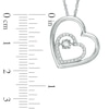 Thumbnail Image 1 of Unstoppable Love™ 0.09 CT. T.W. Diamond Double Tilted Heart Pendant in Sterling Silver