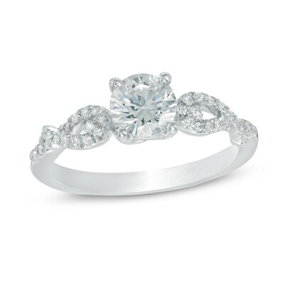 0.80 CT. T.W. Diamond Twist Engagement Ring in 10K White Gold