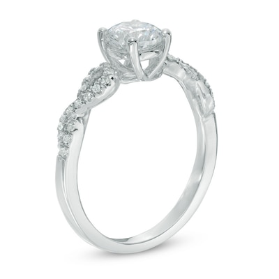 0.80 CT. T.W. Diamond Twist Engagement Ring in 10K White Gold