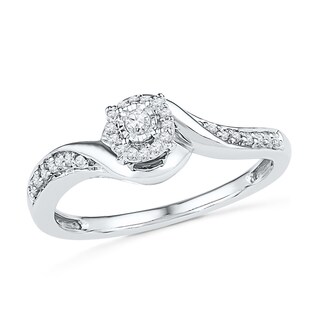 0.23 CT. T.W. Diamond Swirl Frame Bridal Set in Sterling Silver