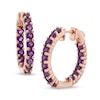 Amethyst Inside-Out Hoop Earrings in Sterling Silver and 14K Rose Gold Plate