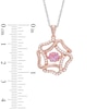 Unstoppable Love™ Lab-Created Pink and White Sapphire Flower Pendant in Sterling Silver with 14K Rose Gold Plate