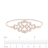 Thumbnail Image 1 of Lab-Created White Sapphire Damask Bangle in Sterling Silver with 18K Rose Gold Plate - 7.25"