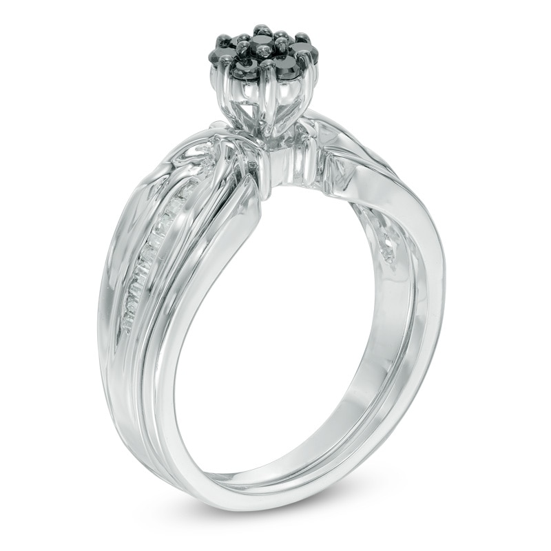 0.30 CT. T.W. Enhanced Black and White Composite Diamond Bridal Set in 10K White Gold|Peoples Jewellers