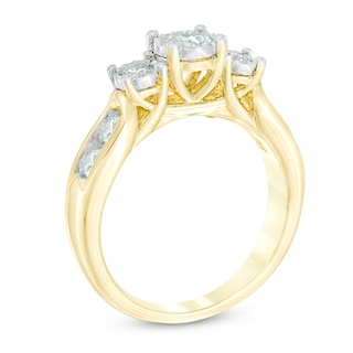 0.95 CT. T.W. Diamond Past Present Future® Miracle Engagement Ring in 10K Gold