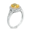 Thumbnail Image 2 of Your Stone Your Story™ Oval Yellow Beryl and 0.24 CT.T.W. Diamond Frame Ring in 14K Two-Tone Gold