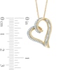 Thumbnail Image 1 of 0.15 CT. T.W. Diamond Tilted Looping Heart Pendant in 10K Gold