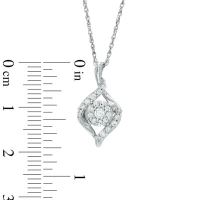 0.23 CT. T.W. Diamond Composite Flame Pendant in Sterling Silver