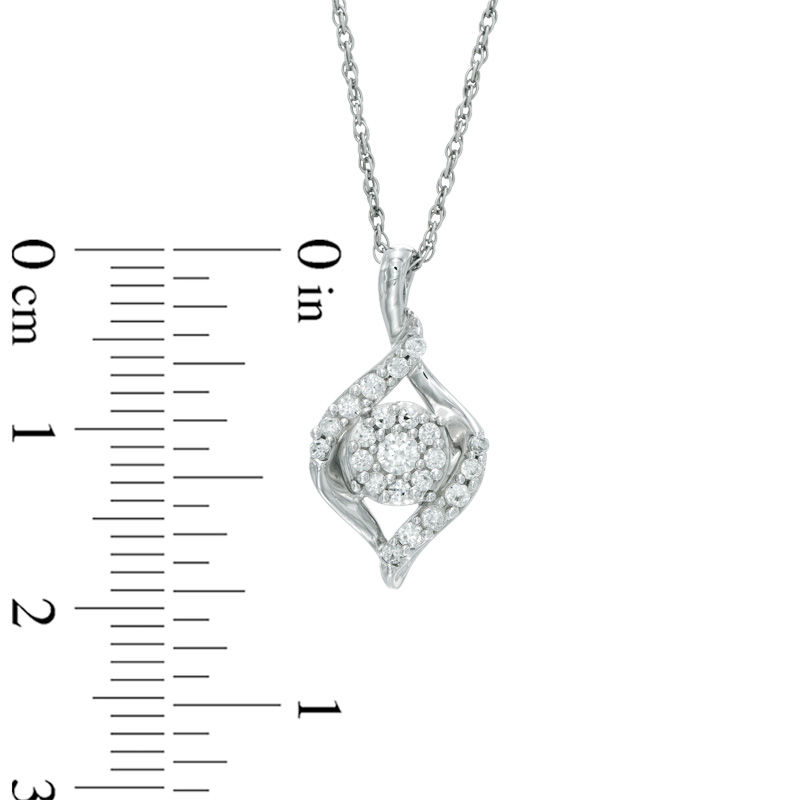 0.23 CT. T.W. Diamond Composite Flame Pendant in Sterling Silver|Peoples Jewellers