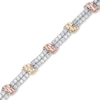 Thumbnail Image 0 of 1.95 CT. T.W. Diamond Double Row Bracelet in 10K Tri-Tone Gold - 7.25"