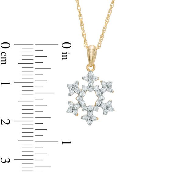 0.30 CT. T.W. Diamond Snowflake Pendant in 10K Gold