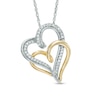 0.15 CT. T.W. Diamond Entwined Double Heart Pendant in 10K Two-Tone Gold