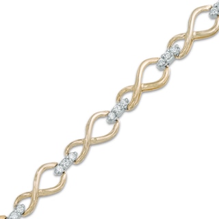 0.45 CT. T.W. Diamond Infinity Loop Bracelet in 10K Gold - 7.25"