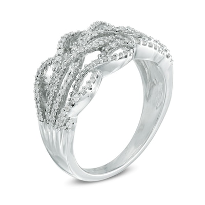 0.45 CT. T.W. Diamond Lattice Ring in 10K White Gold