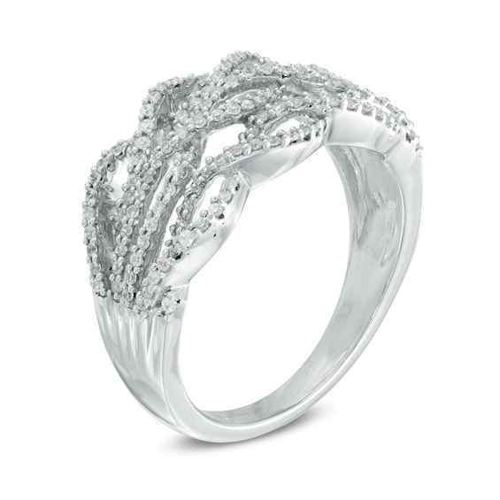 0.45 CT. T.W. Diamond Lattice Ring in 10K White Gold