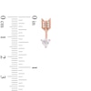 4.0mm Trillion-Cut Lab-Created White Sapphire Arrow Drop Earrings in Sterling Silver with 14K Rose Gold Plate