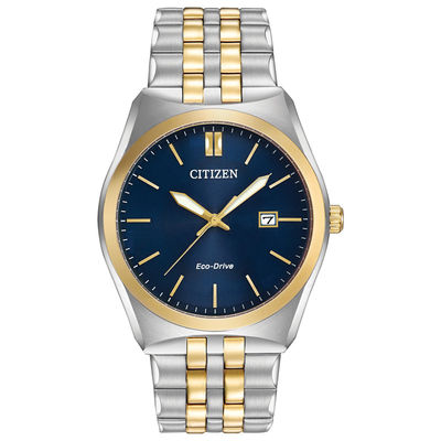 Men's Citizen Eco-Drive® Corso Two-Tone Watch with Navy Blue Dial (Model: BM7334-58L)