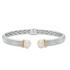 Thumbnail Image 0 of 8.0mm Freshwater Cultured Pearl Hinged Cuff in Sterling Silver and 14K Gold Plate