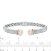 Thumbnail Image 1 of 8.0mm Freshwater Cultured Pearl Hinged Cuff in Sterling Silver and 14K Gold Plate