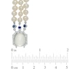 Freshwater Cultured Pearl and Cushion-Cut White Quartz Triple Strand Bracelet with Sterling Silver Clasp-7.25"