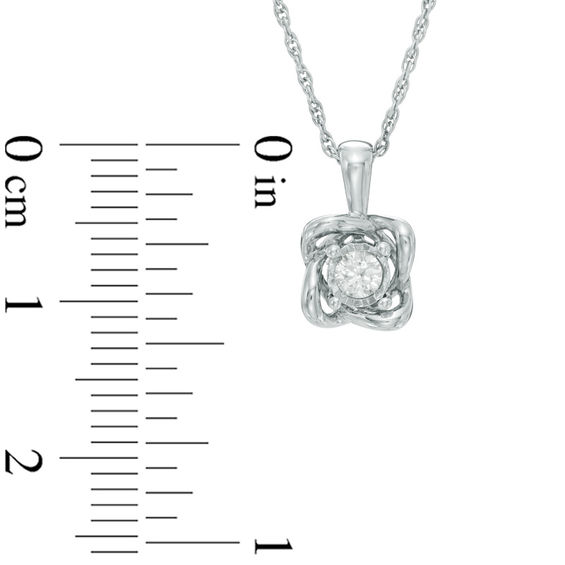 0.23 CT. T.W. Diamond Solitaire Twist Pendant and Earrings Set in 10K White Gold