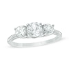 5.2mm Lab-Created White Sapphire Three Stone Ring in 10K White Gold