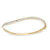 0.95 CT. T.W. Diamond Wavy Bangle in Sterling Silver and 14K Gold Plate