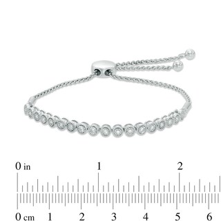 0.25 CT. T.W. Diamond Bubbles Bolo Bracelet in Sterling Silver - 9.5"