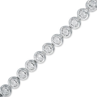 0.07 CT. T.W. Diamond Tennis Bracelet in Sterling Silver - 7.5"