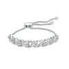 0.25 CT. T.W. Diamond Two Stone "X" Bolo Bracelet in Sterling Silver - 9.5"