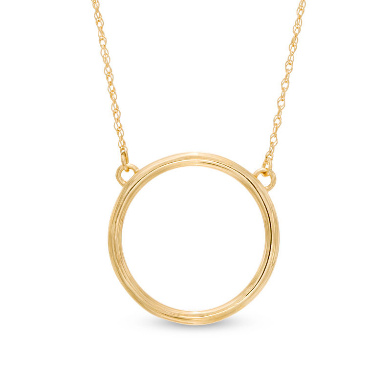 Big gold deals circle pendant