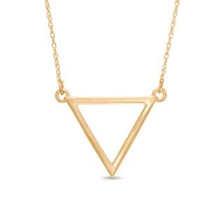 Open Triangle Necklace in 10K Gold