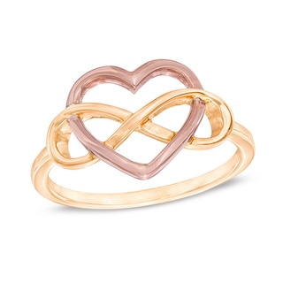 Heart with Infinity Ring in 10K Two-Tone Gold