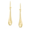 Elongated Teardrop Earrings in Hollow 14K Gold