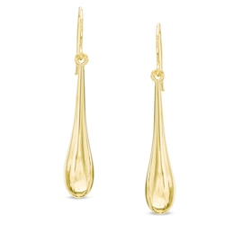 Elongated Teardrop Earrings in Hollow 14K Gold