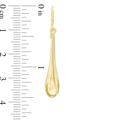 Elongated Teardrop Earrings in Hollow 14K Gold