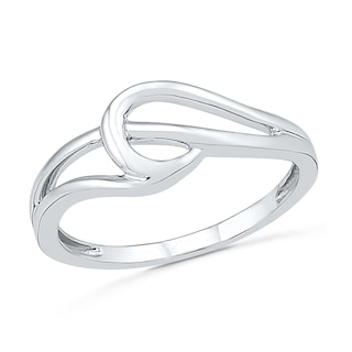 Loop Split Shank Ring in 10K White Gold