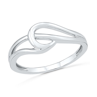 Loop Split Shank Ring in 10K White Gold