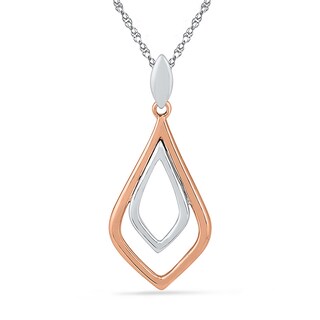 Double Teardrop Pendant in 10K Two-Tone Gold