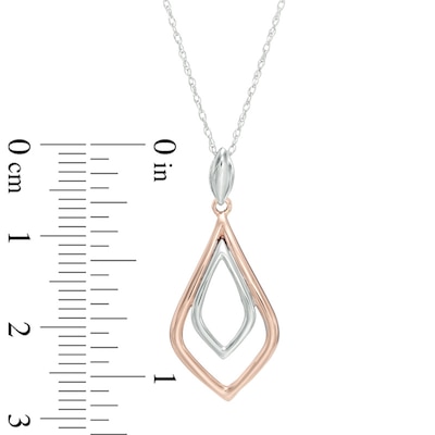 Double Teardrop Pendant in 10K Two-Tone Gold