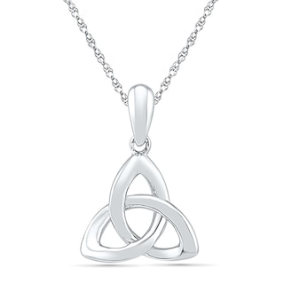 Celtic Trinity Knot Pendant in 10K White Gold