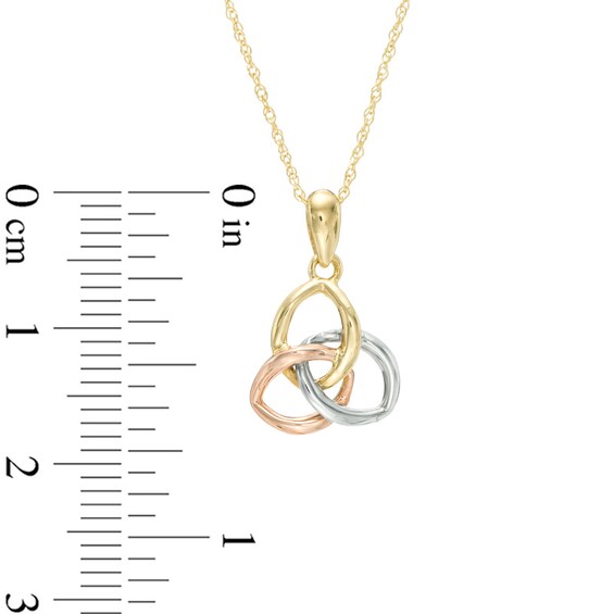 Triple Loop Pendant in 10K Tri-Tone Gold