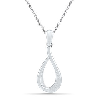 Open Teardrop Pendant in 10K White Gold