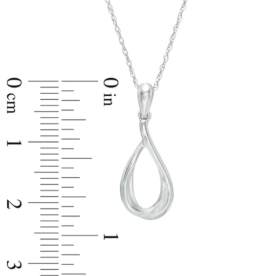 Open Teardrop Pendant in 10K White Gold